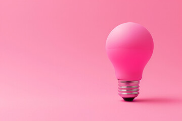 a bright pink light bulb sitting on a pink background i 2d11a6c1-ecf8-4f6e-ad2b-80962b573212