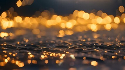 Poster - Gold Bokeh Lights Background Generative AI