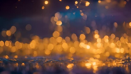 Poster - Ethereal Gold Lights on Dark Background Generative AI