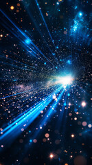 Wall Mural - Cosmic Light Explosion in Deep Space, dynamic light and stardust in the vastness deep space, simulating a supernova or a cosmic event Abstract energy Astronomy background wallpaper nebula particles