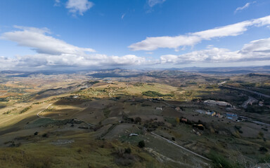 Sticker - Panoramic view of Calascibetta, Sicily, Italy