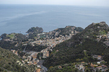 Wall Mural - views from Castelmola, Sicily, Italy