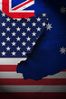 © Hendra - America and australia relationship vertical banner. America vs australia.