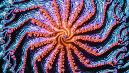 Wall Mural - 4k abstract multicolored motion graphics background. fractal sequence patterns 3d. for yoga or clubs