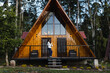 © Luis Herrera/Stocksy - modern wood cabin