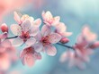 Spring blossoms, soft focus, pastel tones, macro for a fresh abstract background , vibrant