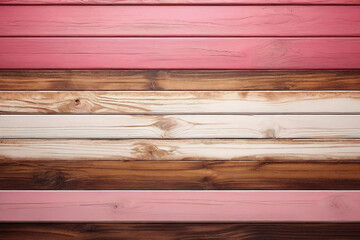 Brown and white and pink old dirty wood wall wooden plank board texture background with grains and structures and scratched