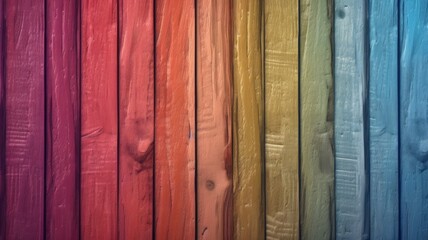 Poster - colorful vintage wooden top texture background. exuberant image. generative ai