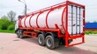 Tank truck for transporting toxic cargo. Efficiency and safety: Transporting toxic materials with precision.