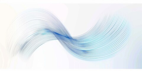 Poster - abstract linear blue lines pattern, technology background a minimalist design of curved and straight