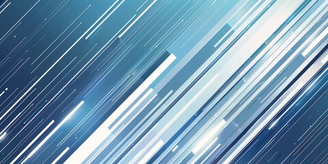 Poster - abstract lines pattern, blue and white color scheme technology style for modern digital banner or po
