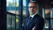 © Uwe - business businessman office mature middle aged meeting man portrait corporate manager, with empty copy space