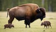 a-bison-with-a-family-of-mice-