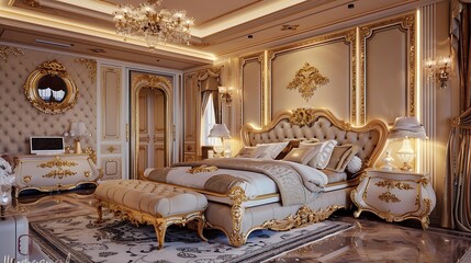 Wall Mural - a luxurious and elegant bedroom interiors