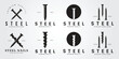 set bundle nails steel logo icon symbol vector illustration design