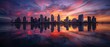 San Diego, California wide most panoramic iconic city sunset skyline - Generative AI