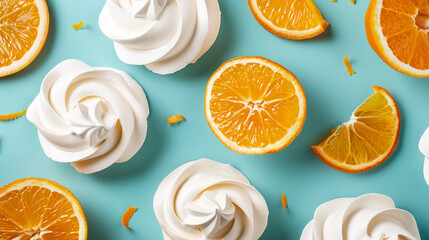 Wall Mural - orange and lemon slices in the form of a tangerine.