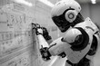 The robot of the future analyzes mathematical formulas from the blackboard
