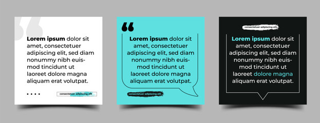 Wall Mural - set of simple modern quotes square banner for social media post template design