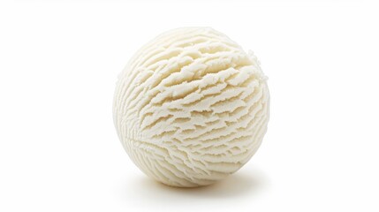 Aufkleber - A vanilla ice cream ball is isolated on a white background