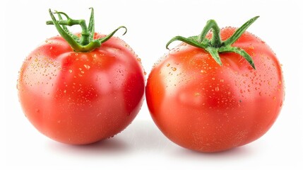 Sticker - Fresh red two tomatoes isolated on white background.