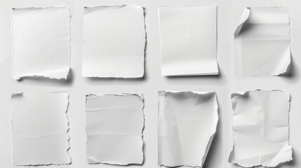 Poster - The following is a collection of various blank white papers on white backgrounds. Each one is shot separately.