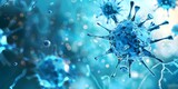 Fototapeta  - Battle of human immune cells against cancer cells using nanotechnology bacteria and virus cells in the background. Concept Cancer Immunotherapy, Nanotechnology, Virus Cells, Immune Response