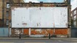 Ultra Realistic Wide-Lens Photography: Large White Billboard on a Brick Wall in a London Street Generative AI