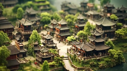 Sticker - Miniature of the ancient city of Suzhou, China, Asia, AI Generated