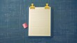 Illustration of Blank Notepad with Sticky Tape Attached to Board: Perfect for Reminder Messages, To-Do Lists, and Schedule Sheets