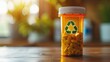 Eco-Friendly Medical Pill Bottle with Recycling Symbol