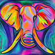 elephant, ART, COLORFUL, oil painting, paint, design, art, illustration, vector, pattern, decoration, color, peacock, bird, colorful, dragon, animal, ornament, floral, frame, element, drawing, flower,