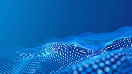 Aufkleber - futuristic blue digital landscape with dynamic waves. abstract technology concept. virtual reality i