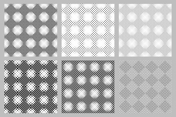 Aufkleber - Geometrical seamless circle pattern background design set -  abstract vector illustrations