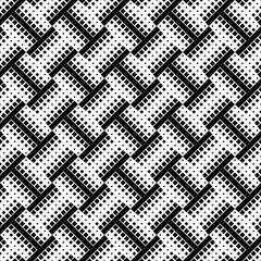 Poster - Seamless black and white diagonal square pattern background design - abstract monochrome vector illustration
