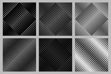Poster - Geometrical seamless diagonal square pattern background set - abstract vector graphic design from squares