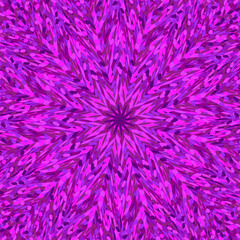 Poster - Radial mosaic flower background - circular colorful vector graphic design with geometrical shapes