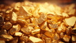Global market analysis gold production and prices in the mining industry as gold stone background.