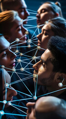 Poster - the social network community team. the concept of connections between people