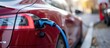 electric car charging close up