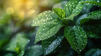 Poster - Natural green leaves plants using as spring cover page background. Natural green leaves plants using as spring background cover page environment ecology or greenery wallpaper.