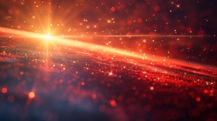 Aufkleber - This set of vertical red lens flares is a combination of laser beams, horizontal light rays and bright streaks on a dark background. An abstract sparkling lined background.