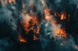 Aerial View of Forest Fire: Crisis in the Wilderness Generative AI