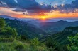 Stunning Mountainous Sunset Landscape Generative AI