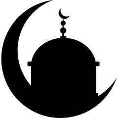 Wall Mural - Moon and mosque Icon