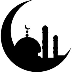 Wall Mural - Moon and mosque Icon