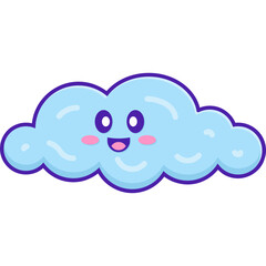 Canvas Print - Cute Cartoon Cloud Icon