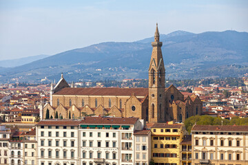 Wall Mural - Aerial view of the The Basilica di Santa Croce in Florence