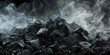 Earth volcanic rock energy derived from industrial coals as natural black background.AI Generative