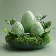 © Eva - 3D interesting eggs and green background